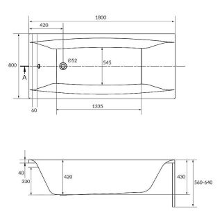 Акриловая ванна Cersanit VIRGO 180x80
